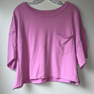 We The Free Vibrant Pink Short Sleeve Crop Tee